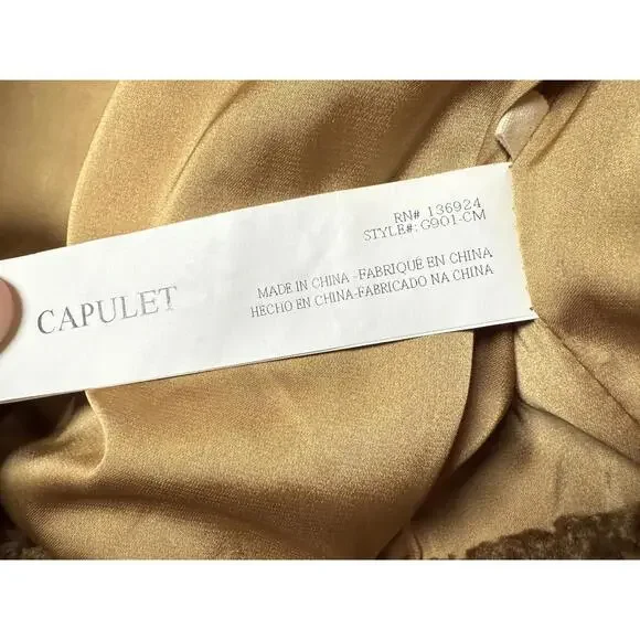 Capulet Aiden Sherpa Trucker Jacket Camel Teddy Fuzzy Crop Coat Size Small - Picture 12 of 13